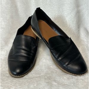 Size 8. indigo rd. Black faux leather loafers